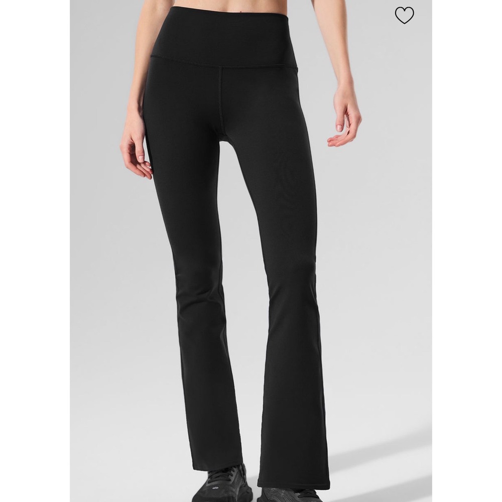 Alo Yoga Airbrush High-Waist Leggings Black Bootcut M Inseam 24.5"